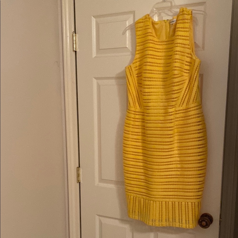 Yellow Striped Sleeveless Dress